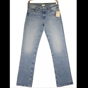 NWT Mother The Rascal Skimp Denim Jeans Light Wash Punk Charming Size 32
